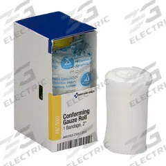 FIRST AID ONLY Conforming Gauze Roll Bandage: 4 1/8 yd Dressing Lg, 2 in Dressing Wd, Gauze, Sterile (MPN FAE-5002). Key specifications — Water Resistance: Not Water Resistant; Self-Adhesion: Not Self-Adhering; Unitized: Unitized; Standards: ANSI/ISEA Z308.1-2015; Manufacturer Part Number: FAE-5002; Package Type: Box; Product Type: Conforming Gauze Roll; Sterility: Sterile.