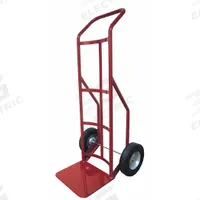 DAYTON General Purpose Hand Truck: 800 lb, Flow-Back Handle, Red, Steel, Flat-Free, 10 in Wheel (MPN 21U666). Key specifications — Brand: DAYTON; Color: Red.