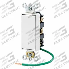 LEVITON Wall Switch: Rocker Switch, Double Pole/Double Throw, Maintained, White, 120/277V AC, 15 A (MPN 5686-2W). Key specifications — Illuminated: No; Voltage Rating: 120/277V AC.