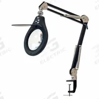 ACCU-LITE Magnifier: LED, 2.25x, 5 Diopter, 880 lm Max Brightness, 45 in Arm Reach, Articulating (MPN PLRO6-45-B). Key specifications — Arm Material: Metal; Brand: ACCU-LITE; Magnification: 2.25x; ESD Safe: Yes; Lens Material: Glass; Lighting Technology: LED; Operating Voltage: 120V AC; Includes Ultraviolet Light: No.