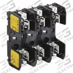 BUSSMANN Fuse Block: Open Block Design, 3 Pole, 250 V AC, Box Lug, Non-Indicating (MPN RM25060-3CR). Key specifications — Brand: BUSSMANN.