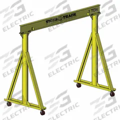 HARRINGTON Portable Gantry Crane: Fixed Span, Fixed Ht, 2,000 lb Load Capacity, Steel, 10.7 ft (MPN 511-2000-11-10). Key specifications — Rotating Legs: No; Brand: HARRINGTON; Height Adjustability: Fixed Height; Mobility Under Load: Stationary.