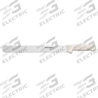 DEXTER RUSSELL Chef/Utility Knife: Straight, 17 in Overall Lg, Steel Blade, White Handle - Slicing Knives