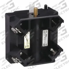 SCHNEIDER Contact Block: 30 mm Panel Mounting Size, 1NO/1NC, Momentary/Power Reed (MPN 9001KA51). Key specifications — Switch Action: Momentary/Power Reed; Terminal Connection Type: Screw Clamp Terminals; Brand: SCHNEIDER; Compatible with Series: 9001SK.