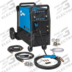 MILLER ELECTRIC Multiprocess Welder: Multimatic 255, DC, MIG/Stick Pack w/Running Gear (MPN 951767). Key specifications — Maximum Amperage (Stick): 275 A; Maximum Amperage (TIG): 275 A; Input Voltage (Nominal) (Merch - Table Column, Filters): 230V.