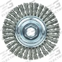 WEILER Stringer Bead Knot Wheel: Steel Stringer Bead, 4" Dia x 3/16" Wd, 5/8"-11 Arbor, 0.02" Fill (MPN 36018). Key specifications — Brand: WEILER.