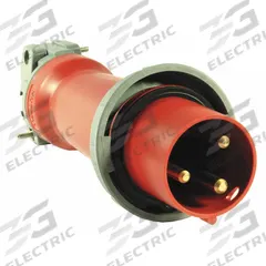 HUBBELL Pin and Sleeve Plug: Red, 480V AC, Single Phase, 100 A, 2 Pole, 3 Wire, IEC Grounding (MPN HBL3100P7W). Key specifications — Brand: HUBBELL.