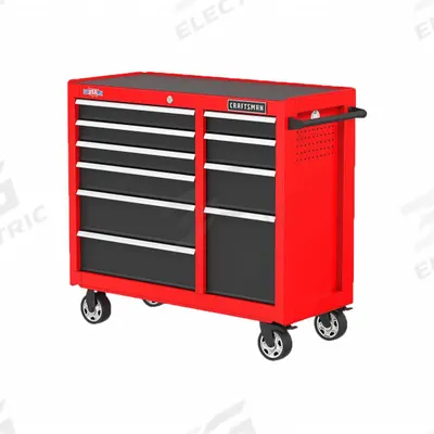 CRAFTSMAN Rolling Tool Cabinet: Red / Black Drawer, 41 in W x 18 in D x 37 1/2 in H - Light-Duty Rolling Tool Cabinets