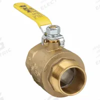 APPROVED VENDOR Manual Two-Way Ball Valve: 1 1/2 in, Brass, Straight, MIP x FIP, Std Port Ball Port (MPN 107-327NL). Key specifications — Brand: APPROVED VENDOR; Handle: Lever.