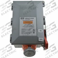HUBBELL Mechanical Interlock: 120/240V AC, Single Phase, 60 A, 3 Pole, 4 Wire (MPN HBL460MIF12W). Key specifications — Brand: HUBBELL; Fuse Type: Class J; Reverse Service: No; Voltage Rating: 120/240V AC.