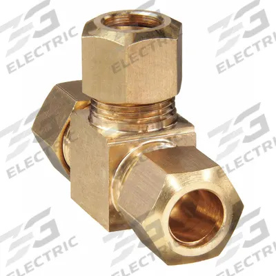 APPROVED VENDOR Compression Tee Fitting: 1/4 in OD x 1/4 in OD x 1/4 in OD Fitting Size - Low-Lead Standard Sleeve Brass Compression Fitting
