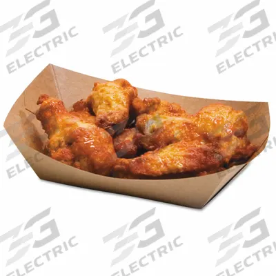 APPROVED VENDOR Disposable Food Tray: 1 Compartments, 1 5/8 in Ht, 6 1/2 in Wd, Brown - Paper Food Trays