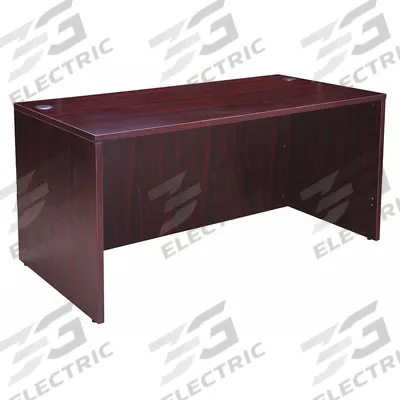 BOSS Credenza: Melamine, Mahogany, 0 Pedestals, 0 Drawers, 60 in Overall Wd - Desk Shells