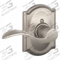 SCHLAGE Door Lockset: Dummy Lever Locksets, Nickel, ADA Compliant (MPN F170 ACC 619 CAM LH). Key specifications — Ligature Resistance: Not Ligature-Resistant; Brand: SCHLAGE; Visual Indicator Message: No Message; Lockset Style: Accent; ADA Compliant: Yes; Finish: Satin Nickel-Plated, Clear Coated : Brass.