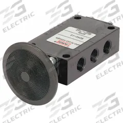 ARO Manual Air Control Valve: 50, Four-Way / Two-Position, Button, Black, 16 scfm Flow Rate - Max (MPN 5040-02). Key specifications — attr1092903: Black; attr1086905: Spring Return; attr1086907: 50; attr1086914: Normally Open; attr1086904: Manual Air Control Valve; attr1086871: 5040-02.