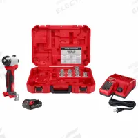 MILWAUKEE Cable Stripper Kit: M18, For Copper, 8 Bushings, 750 kcmil Max (MPN 2935X-21). Key specifications — attr532088: Charger; attr533550: Copper; attr533549: 4/0 AWG.