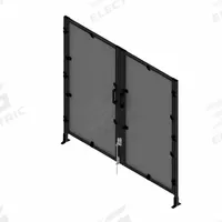 T-Slot Framing System Door: Stand-Alone, Black, Double Swing, 84 in H x 75 in W x 5 1/2 in D, Mesh (MPN 48224). Key specifications — Finish: PVC-Coated; Brand: FAZTEK; Panel Color: Black; Panel Type: Mesh; Color: Black; Material: Wire; Mesh Shape: Square; Assembly: Assembled.