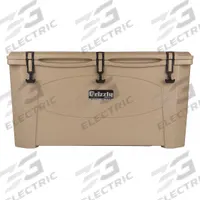 GRIZZLY COOLERS Marine Chest Cooler: Tan, 96 Cans, 100 qt Cooler Capacity, 7 day Ice Retention (MPN 4400031). Key specifications — Brand: GRIZZLY COOLERS; Drain Plug: Not Included; Wheels Included (FILTER): No.