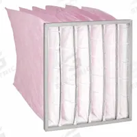 GRAINGER Pocket Air Filter: 24 in x 24 in x 29 in, MERV 13, Pink, Synthetic, 6 Pockets (MPN 6B644). Key specifications — Display Sell UOM: EA; Brand: GRAINGER; Media Material: Synthetic; Performance Rating: MERV 13.
