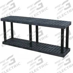 STRUCTURAL PLASTICS Plastic Shelving: 66 in x 16 in, 27 in Overall Ht, 2 Shelves (MPN S6616B). Key specifications — Resistance Properties: Corrosion-Resistant; Frame Material: Plastic; Shelving Material: High Density Polyethylene; Brand: STRUCTURAL PLASTICS.