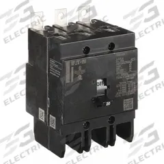 EATON Miniature Circuit Breaker: 20 A, 277/480V AC, Three Phase, 14kA at 277/480V AC, 3 Poles, Std (MPN GHB3020). Key specifications — attr195951: 20 A; attr195952: 277/480V AC; attr195953: Three; attr195954: 14kA at 277/480V AC; attr195958: Standard; attr195955: Eaton Powerline Panelboards; attr211136: EATON.