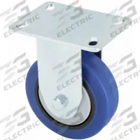 APPROVED VENDOR Plate Caster: Rigid, Rubber, 4 in Wheel Dia, 1 1/4 in Wheel Wd, 5 1/8 in Mounting Ht (MPN 437V20). Key specifications — Wheel/Tread Color: Blue; Brand: APPROVED VENDOR; Roll Up: Rigid.
