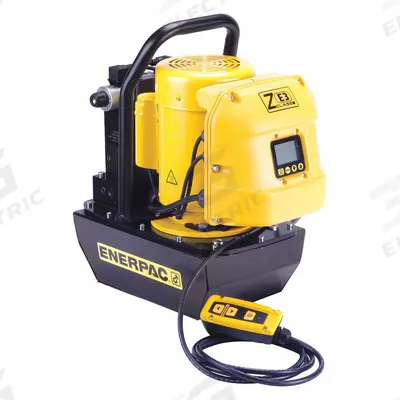 ENERPAC Hydraulic Pump: 10,000 psi Max. Op Pressure, 60 cu in/min Max. Flow Rate - Corded High-Power Stationary Electric Hydraulic Pump Units