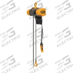 HARRINGTON Electric Chain Hoist: H4 - Heavy Duty, 115V AC, Hook Mounted - No Trolley, 2 Speeds (MPN SEQ003SD-15). Key specifications — Brand: HARRINGTON; Includes: Chain Container; Operating Voltage: 115V AC; Headroom Clearance: 28 in - 30 in.
