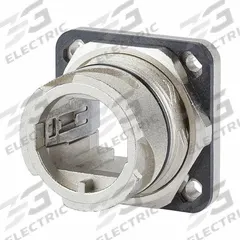 METZ CONNECT Bulkhead: Bulkhead, 1 Ports, Metal, IP65/IP6X/IPX7, 59/64 in x 1 17/64 in x 1 17/64 in (MPN 1401013300ME). Key specifications — Brand: METZ CONNECT; IP Rating: IPX7; Product Type: Bulkhead; Color: Gray; Material: Metal; Compatible Inserts: E-DAT Industry RJ45 Coupler Insert; Housing Type: Flange.