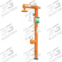 GUARDIAN EQUIPMENT Shower with Eyewash: Floor Mnt, No Bowl, Galvanized Steel Pipe, 120 V AC (MPN GFR3100). Key specifications — Voltage: 120 V AC; Features: Self Draining; Electrical Connection: Hardwired; Brand: GUARDIAN EQUIPMENT.