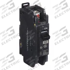 GE Miniature Circuit Breaker: THHQC, 20 A, 120/240V AC, Single Phase, 22kA at 120/240V AC, Std (MPN THHQC1120WL). Key specifications — Amps: 20 A; AC Voltage Rating: 120/240V AC; Phase: Single; Max. AIR Rating: 22kA at 120/240V AC; For Use With: GE Panelboards.