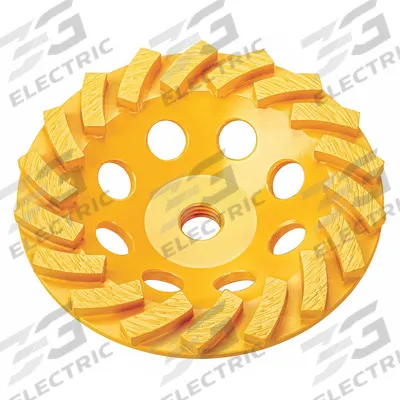 DEWALT Segment Cup Grinding Wheel: Turbo, 4" Dia, 5/8"-11 Arbor, 18 Segment - Turbo Diamond Segment Cup Grinding Wheels
