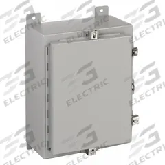 WIEGMANN Enclosure: Steel, 16 in x 12 in x 6 in, NEMA 12/13/4, Solid Cover, Hinged (MPN N4161206). Key specifications — Closure Method: Padlock Hasp; Brand: WIEGMANN; Knockouts: Not Included.