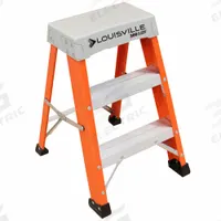 LOUISVILLE LADDER Step Stool: 2 Steps, 2.4 ft Overall Ht, 300 lb Load Cap, Fiberglass (MPN FS1502). Key specifications — Brand: LOUISVILLE LADDER; Color: Orange.