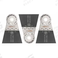 FEIN Oscillating Tool Blade: 2 1/2 in Blade Wd, 3 13/16 in Overall Lg, Log Cutting, Bi-Metal, 3 PK (MPN 63502161270). Key specifications — attr1097473: Wood; attr1097476: FEIN; attr1097456: Log Cutting.