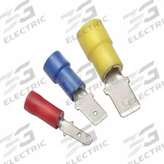 BURNDY Wire Disconnect: Male Tab, Red, Nylon, Partial Coverage, 22 AWG – 16 AWG Wire Size (MPN QN18M18X02D). Key specifications — attr1307035: BURNDY; attr1307036: QN18M18X02D.