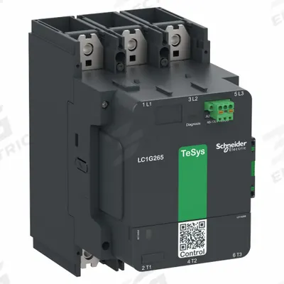 SCHNEIDER Magnetic Contactor: Non-Reversing, 3 Poles, 3NO Contacts, 265 A - Non-Reversing IEC Contactors