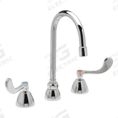 ZURN Gooseneck Kitchen/Bathroom Faucet: AquaSpec, Brass, Widespread, Deck, 3 Mounting Holes - Widespread Kitchen Faucets