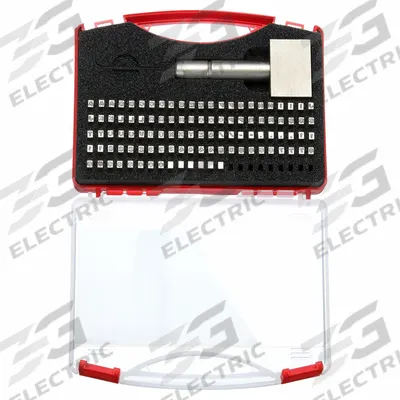YOUNG BROS. STAMP WORKS Steel Type Kit: 1/8 in Character Ht, 7/8 in Shank Lg, Steel - Steel Type Kits