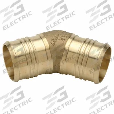 ZURN Barbed Fitting Coupling: 61/64 in ID x 3/4 in Pipe Size, Barbed x Barbed - Crimp-On Brass Barbed Tube Fittings