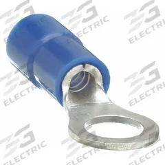 GRAINGER Ring Terminal: Blue, Vinyl Insulation, #6 Stud Size, 16 AWG to 14 AWG Wire Sizes, 600 V (MPN 4FRH6). Key specifications — attr1308027: GRAINGER; attr1356587: Funnel Entry.