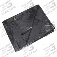 APPROVED VENDOR Tarp: 9.5 ft Lg, 5.5 ft Wd, Heavy Duty, 20 mil, Vinyl, Black, 18 oz/sq yd (MPN 5WTX2). Key specifications — Color: Black; Brand: APPROVED VENDOR; Resistance Properties: Flame Retardant.