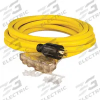 CHAMPION POWER EQUIPMENT Generator Extension Cord: Extension Cord, 25 ft Cord Lg, 125/250V AC, 5-20R (MPN 48036). Key specifications — Rated Voltage: 125/250V AC; Wire Size: 10 AWG; Brand: CHAMPION POWER EQUIPMENT.