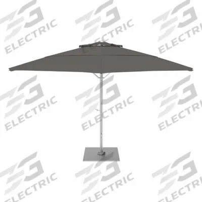 CALIFORNIA UMBRELLA Outdoor Umbrella: Gray, Aluminum/Steel, Hand Crank - Round Umbrellas