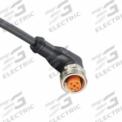 Patch cable: M12 Female Right Angle x Bare Wire, 5 m Cable Lg, Sensors With Normally Open Function (MPN EVC01E). Key specifications — Brand: IFM; Cable Jacket Color: Black; Cable Jacket Material: PUR; IP Rating: IP69K; For Use With: Sensors With Normally Open Function; Wire Size: 4.30 mm.
