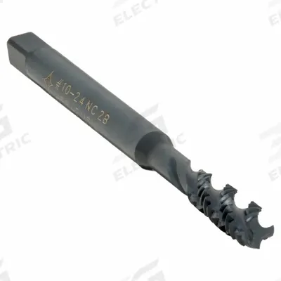 CLEVELAND Spiral Flute Tap: #10-24 UNC, 2B, 3 Flute, Semi-Bottoming Chamfer - General Purpose Spiral-Flute Taps