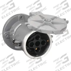 HUBBELL Pin and Sleeve Receptacle: Gray, 250V DC/600V AC, Three Phase, 200 A, 3 Pole, 3 Wire (MPN VR20422). Key specifications — Brand: HUBBELL.