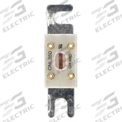 MERSEN Forklift Limiter Fuse: CNL Series, Bolt-On, Gen Purpose, 350 A, 80 V DC, Indicating, AC/DC (MPN CNL350). Key specifications — Brand: MERSEN; Series: CNL; Equivalent Fuse Series: ANL & CNL.