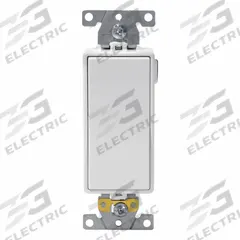 LEVITON Wall Switch: Rocker Switch, 3-Way, Maintained, White, 120/277V AC, 20 A (MPN M5633-W). Key specifications — Illuminated: Yes; Voltage Rating: 120/277V AC.