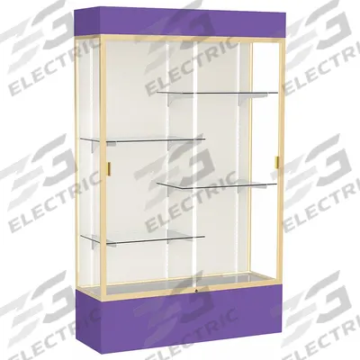 GHENT Freestanding Display Case: Purple, 80 in Overall Ht, 48 in Overall Wd - Display Cases